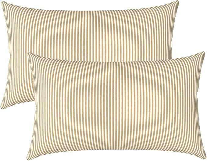 LVTXIII Outdoor/Indoor Lumbar Pillows, Decorative Patio Lumbar Cushions, Fluffy Water Repellent G... | Amazon (US)