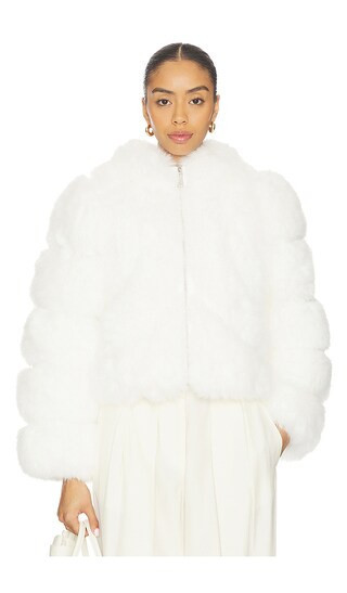 Adrienne Landau Icon Fur Jacket in White. - size S | Revolve Clothing (Global)