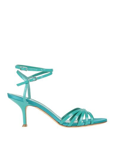 Lella Baldi Woman Sandals Turquoise Size 7.5 Leather, Textile fibers | YOOX (US)