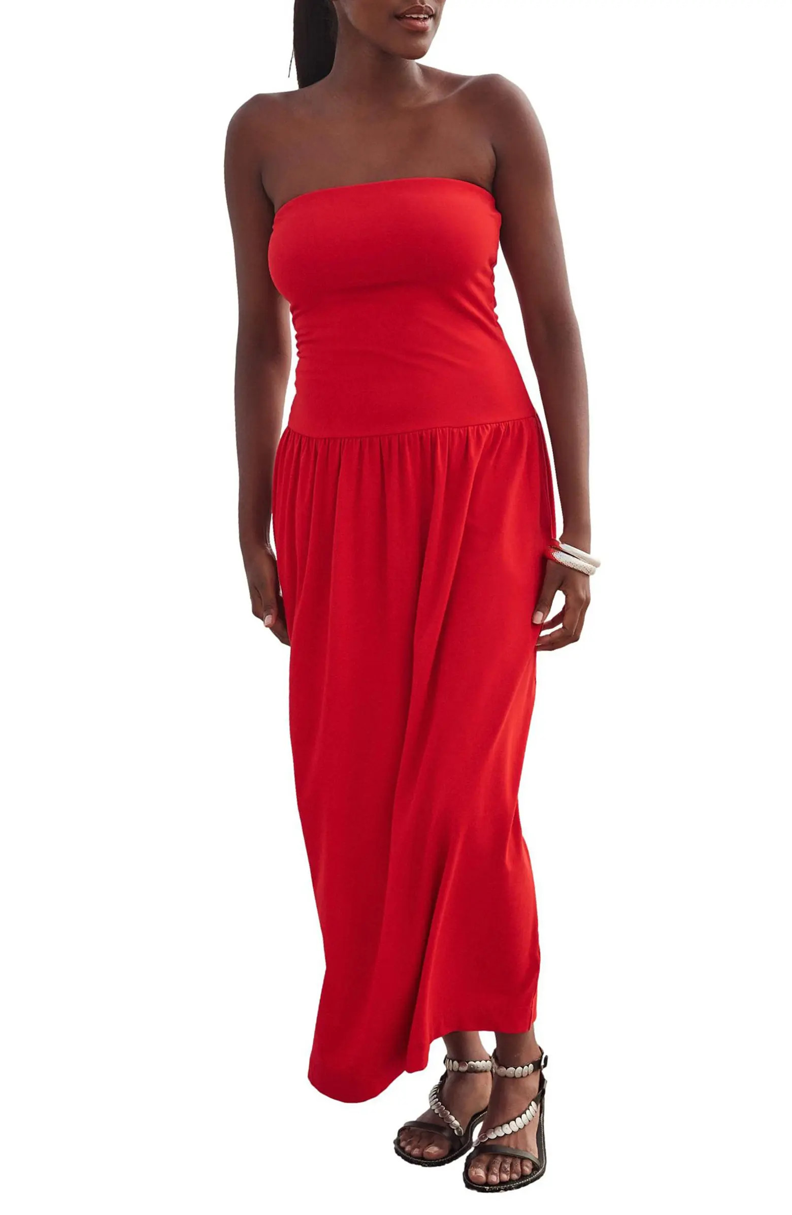 Drop Waist Strapless Maxi Dress | Nordstrom
