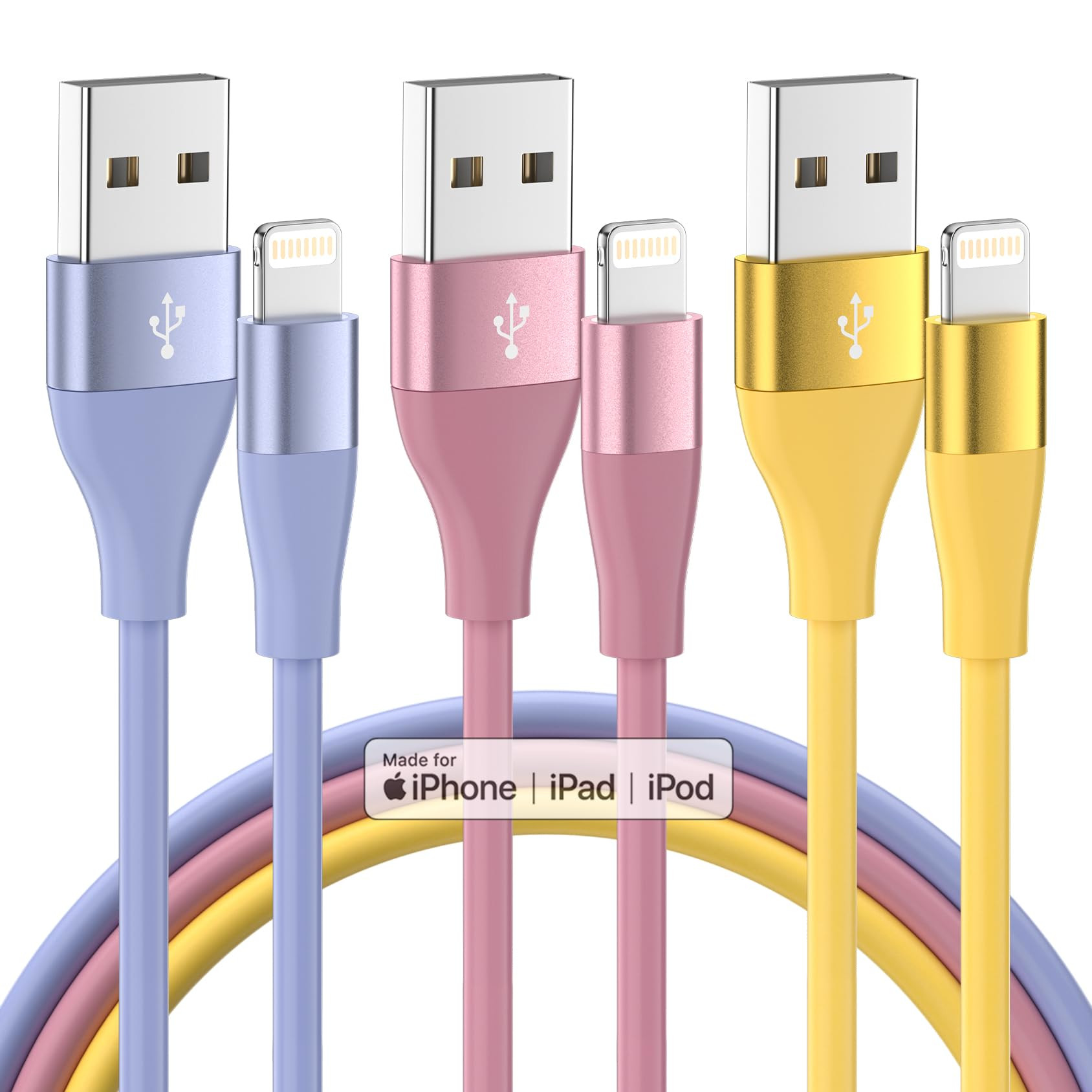 iPhone Charger 3Pack 10FT Apple MFi Certified Lightning Cable Fast Charging iPhone Charger Cord C... | Amazon (US)