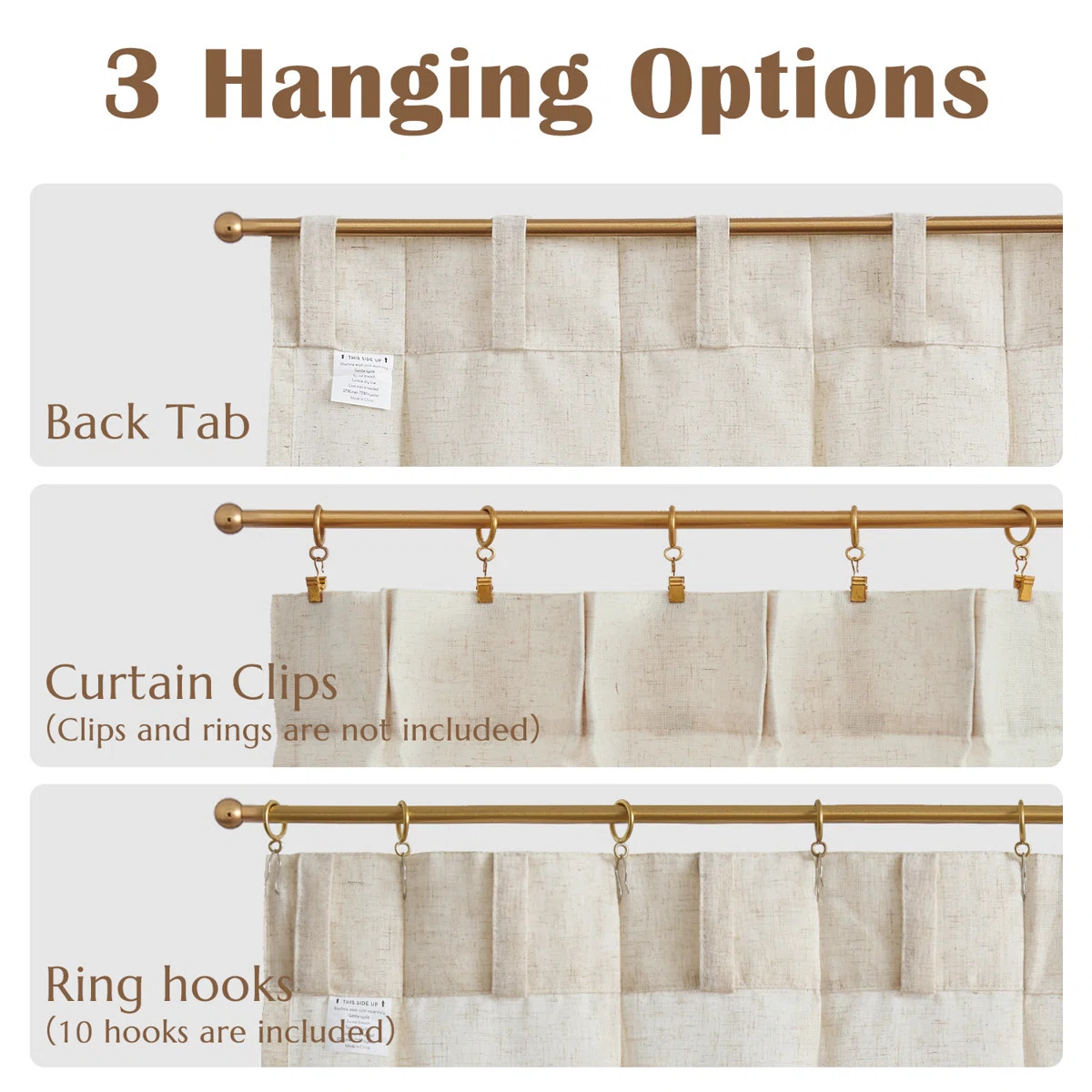 Linen Pinch Pleated Kitchen Curtains Tier Curtains Light Filtering Small Window Drapes for Kitche... | Wayfair North America