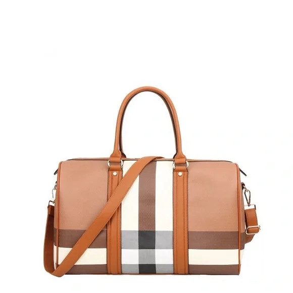1 FASHION PLAID PRINT DUFFEL BAG~BROWN Or BLACK | Poshmark