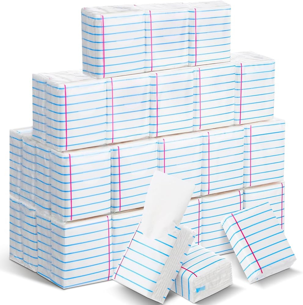 Ctosree 50 Pack Back to School Pocket Tissues Teacher Classroom Travel Packs Bulk 500 Sheet Small... | Amazon (US)