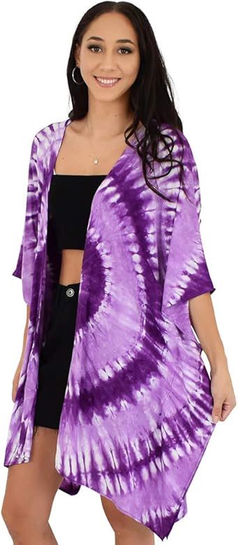 ISLAND STYLE CLOTHING Kimono Tie-Dye Resortwear Beach Cover | Amazon (US)