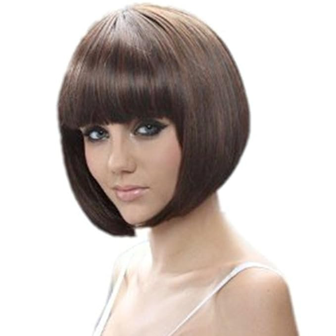RoyalStyle 11.8"30cm Short Hair Natural As Real Cosplay Bob Wigs(Brown) | Amazon (US)