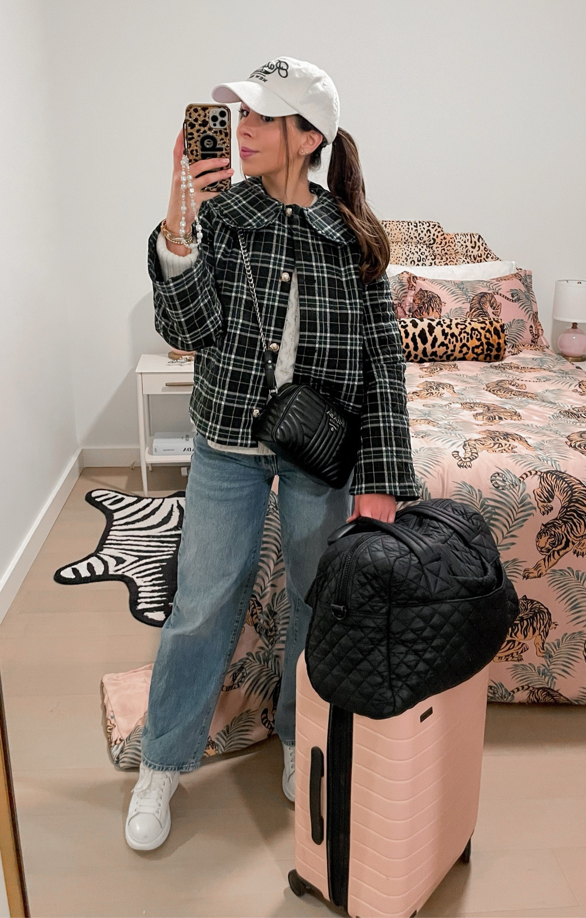 My go-to travel outfit whenever I’m flying back and forth between Dallas and NYC: my comfiest Frame jeans, a cozy jacket from Hill House, and my carry-on essentials from MZ Wallace and Away  

#LTKstyletip #LTKtravel #LTKitbag