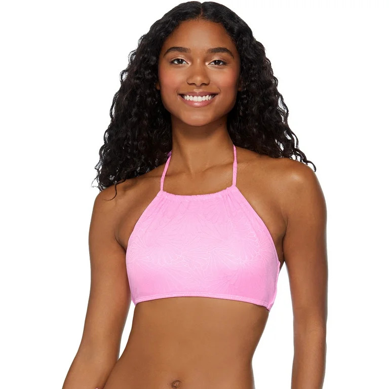 No Boundaries Juniors Novelty Seashell High Neck Swim Top | Walmart (US)