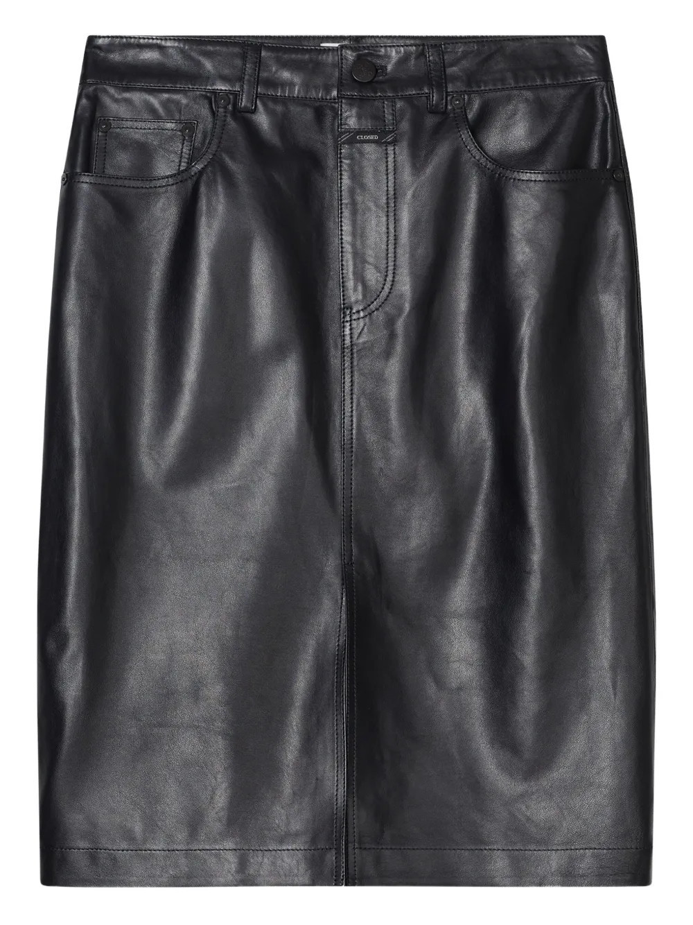 Closed leather midi skirt - Black | Farfetch Global