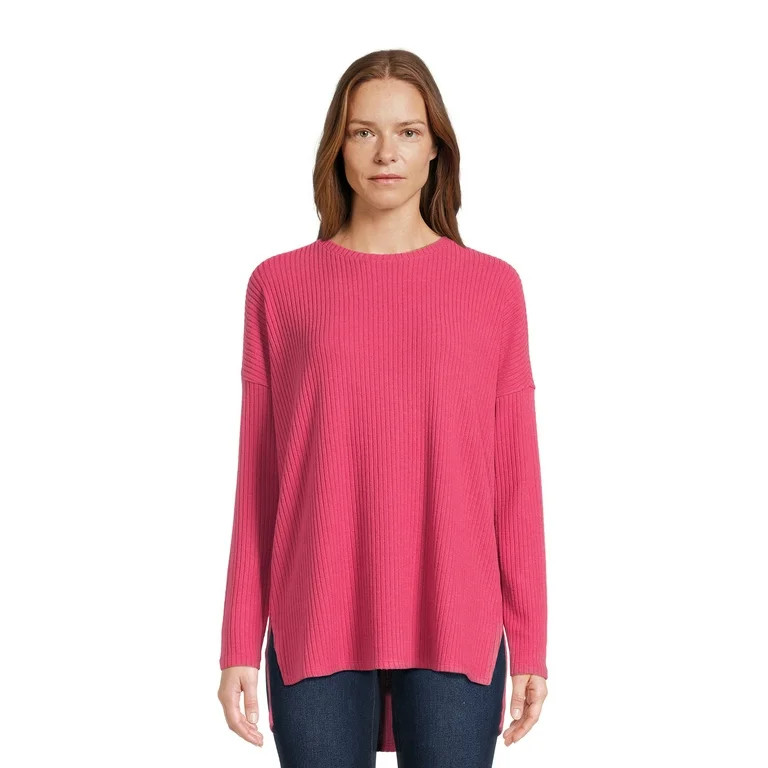 Time and Tru Women's Ribbed Tunic Top, Sizes S-XXXL | Walmart (US)
