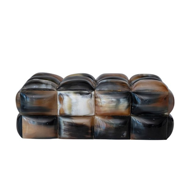 Creative Co-Op Decorative Horn Bubble Storage Box, Black and Brown | Walmart (US)