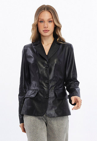 Furniq UK Women's Leather Blazer - Macy's | Macy's