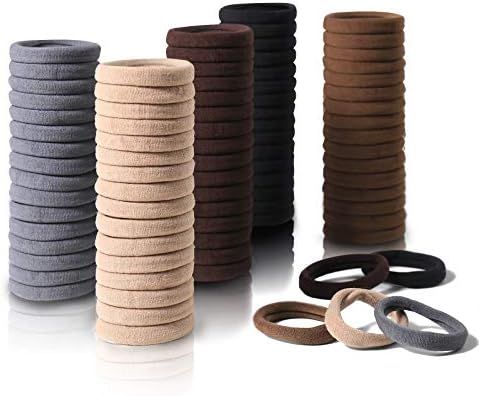 100 Pcs Thick Seamless Brown Hair Ties, Ponytail Holders Hair Accessories No Damage for Thick Hai... | Amazon (US)