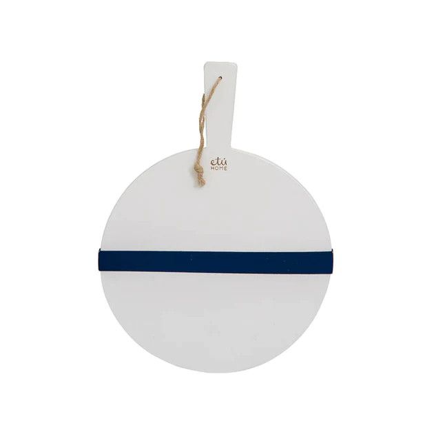 Limited Edition Petit Round Charcuterie Board - White & Navy | Cailini Coastal