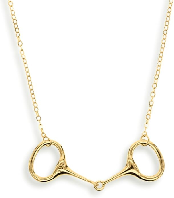 Minimalist Horsebit Necklace in Silver or 18K Gold Plated over 925 Sterling Silver. Dainty & Elga... | Amazon (US)