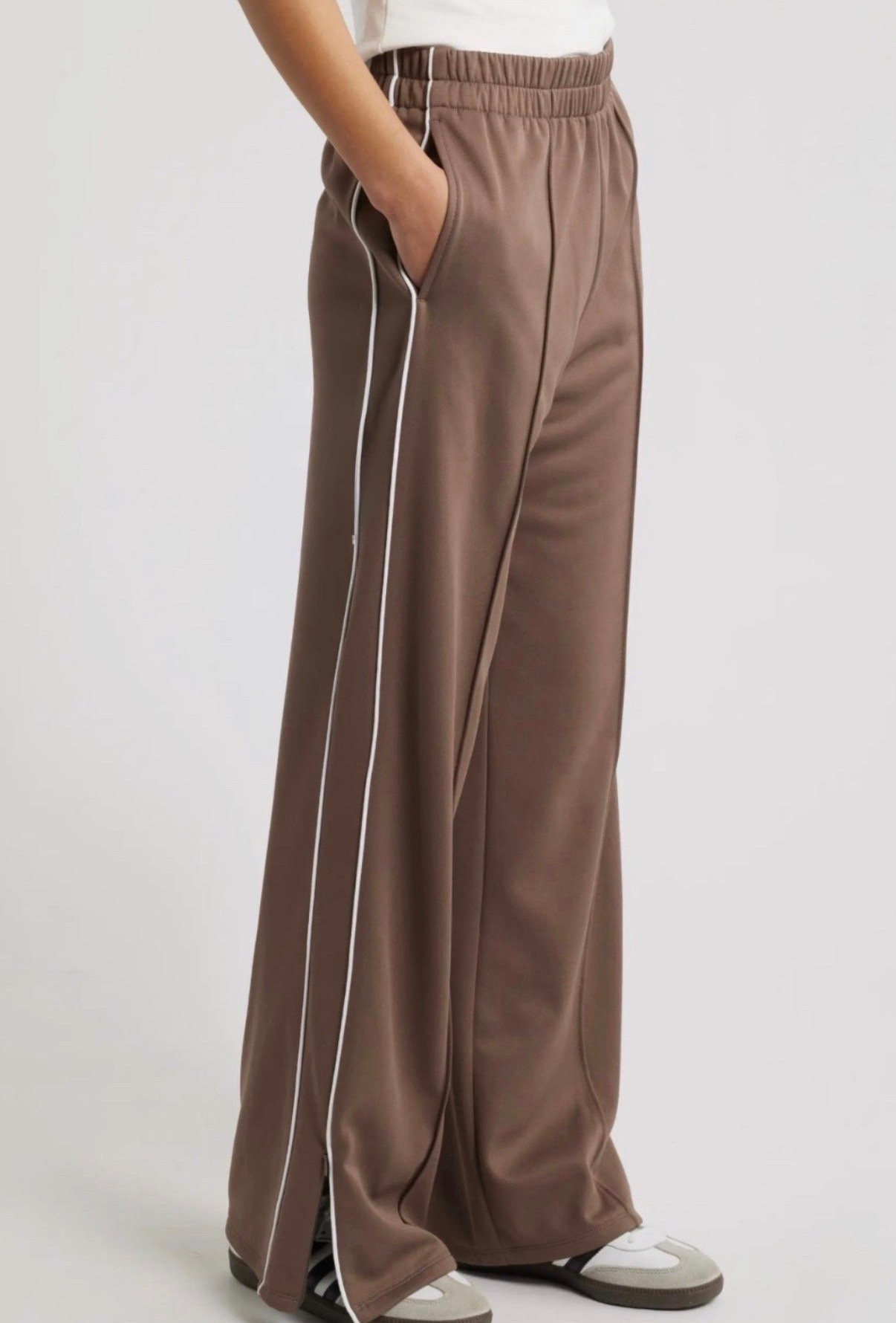 Track pants
Wide leg track pants 

#LTKfitnessgoals #LTKActive