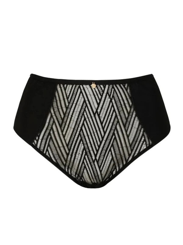 Onde Sensuelle High Waist Panty- Black | Chérie Amour