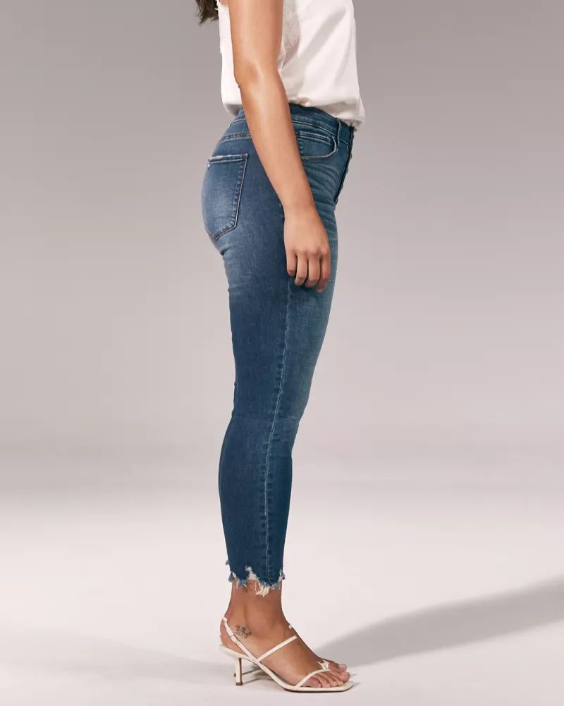 Button Front High Rise Super Skinny Ankle Jeans | Abercrombie & Fitch US & UK