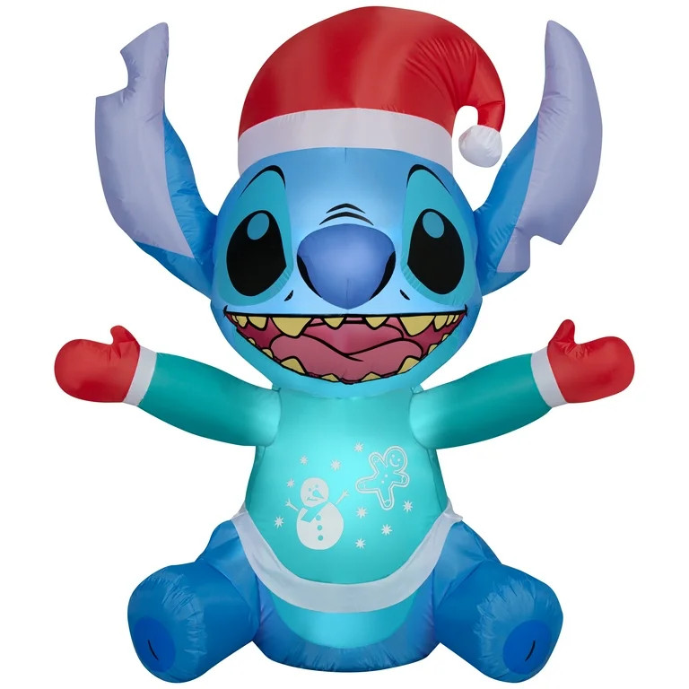 New Christmas Airblown Inflatables Yard Decoration Stitch in Sweater Disney, 4.5 ft | Walmart (US)