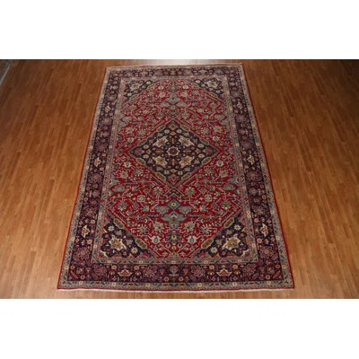 One-of-a-Kind Nishaun Hand-Knotted 1970s 8'7" x 12'6" Rectangle Wool Area Rug in Red | Wayfair North America