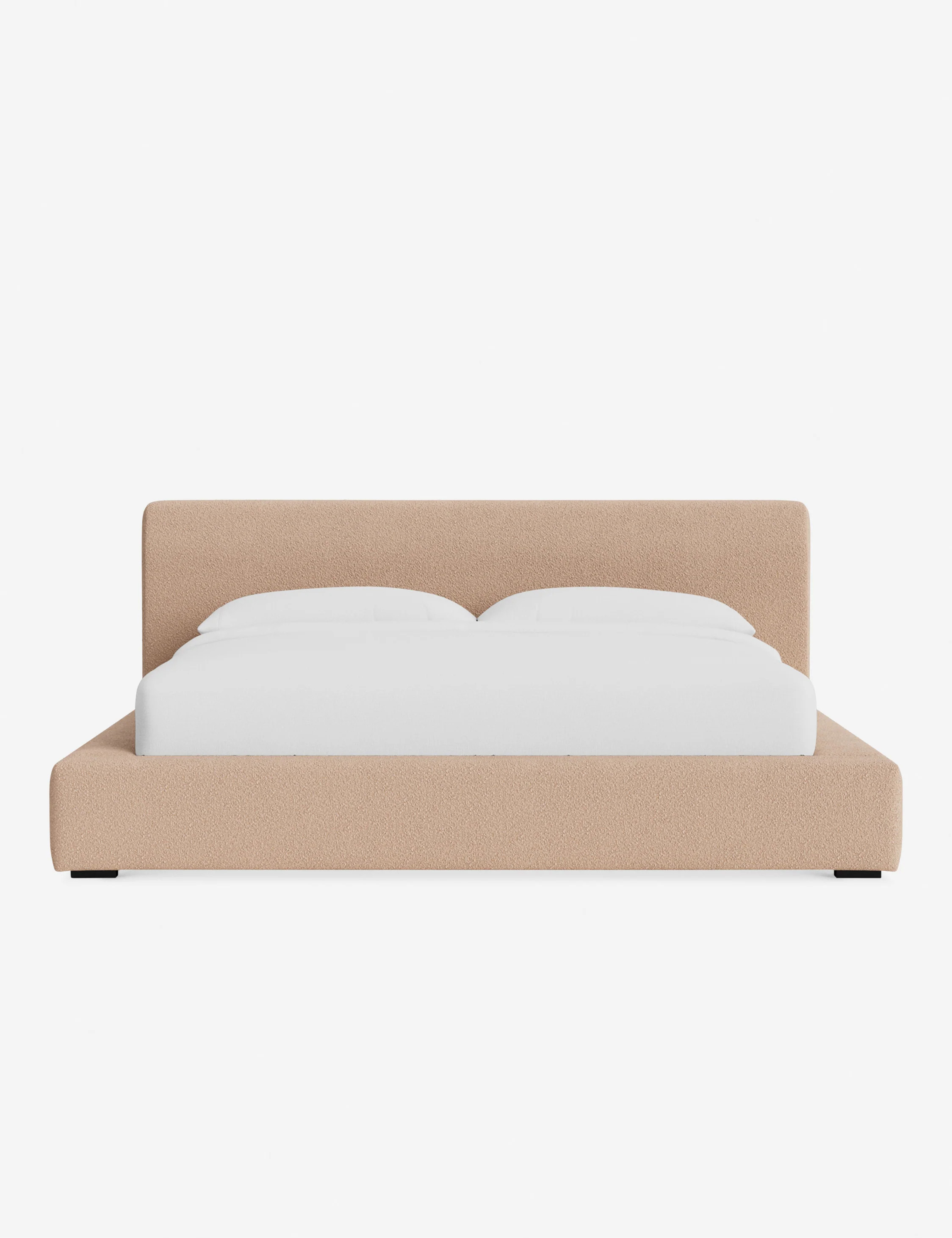 Clayton Platform Upholstered King Bed, Pearl Luxe Boucle | Lulu and Georgia 