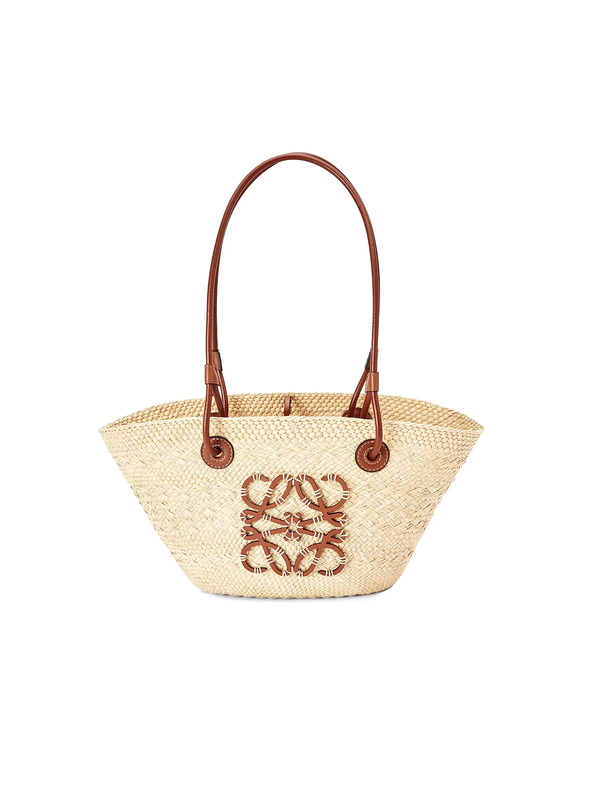 Small Anagram Raffia Basket Tote | Saks Fifth Avenue