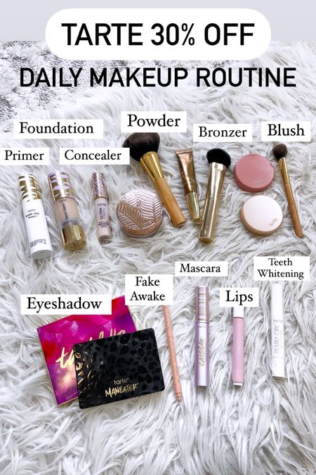 Tarte makeup 30% off, daily makeup routine 

#LTKbeauty #LTKsalealert #LTKSale