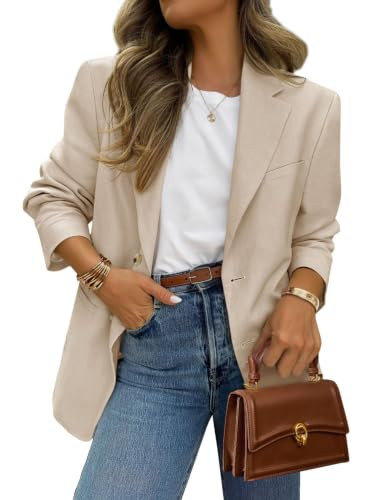 PRETTYGARDEN 2026 Blazers for Women Business Casual,Beige Apricot,M | Amazon (US)