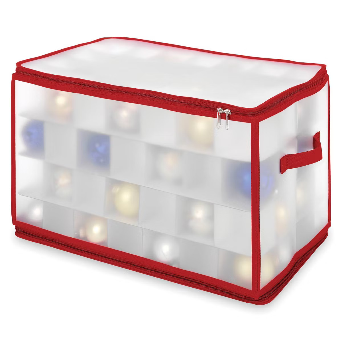 Whitmor Christmas Ornament Zip Chest: Red Plastic Storage Case for Ornaments, Spot Clean, 11.8" H... | Target