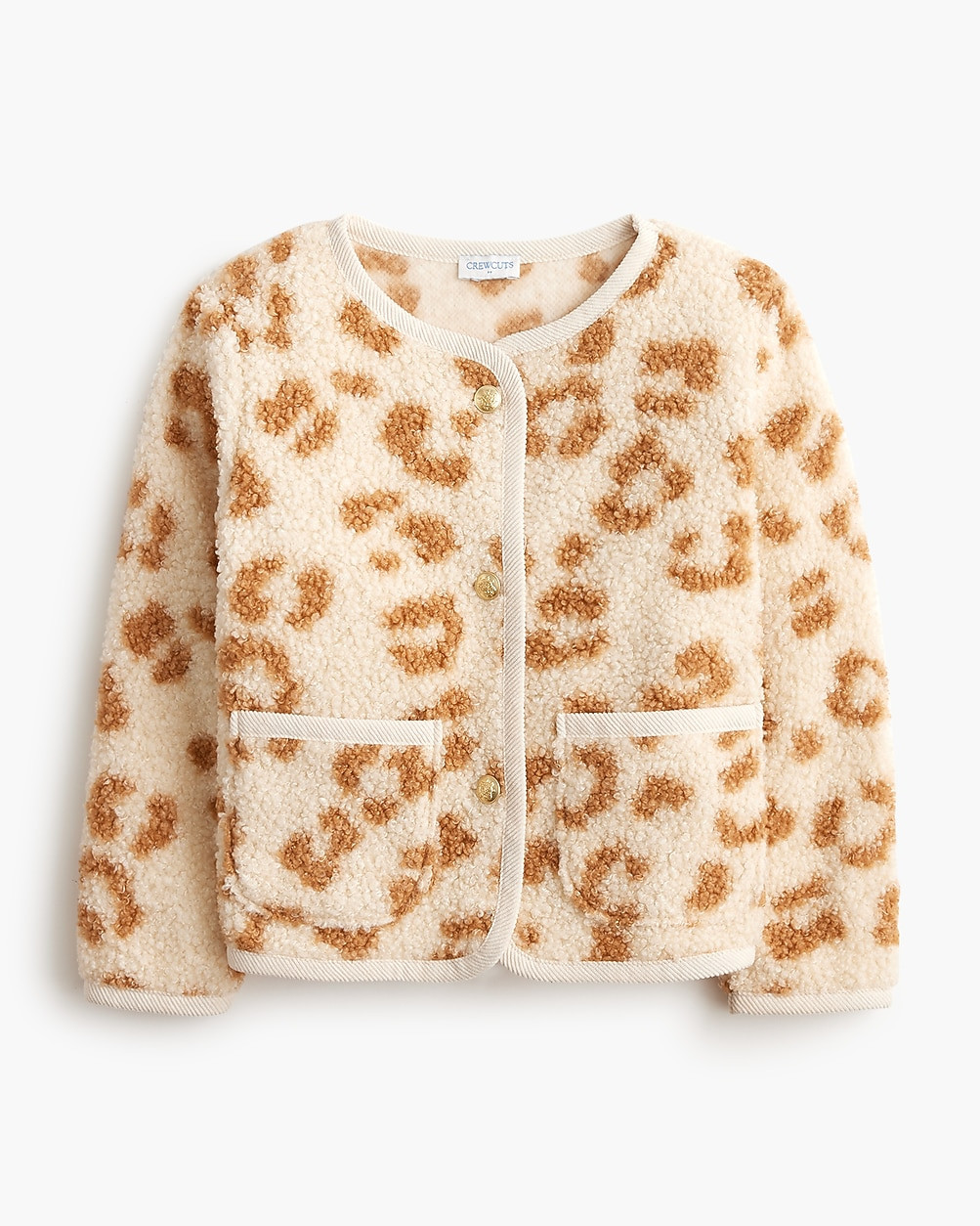 Girls' leopard sherpa lady jacket | J.Crew Factory