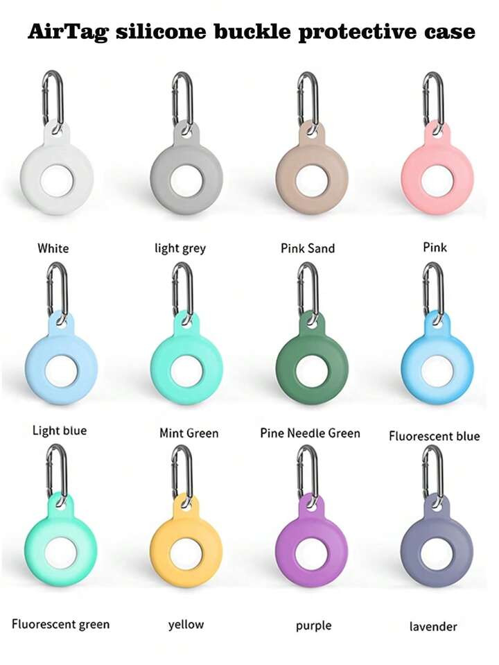 1pc Protective Case With Keychain, Backpack Strap, Silicone Anti-Drop Tag Holder Compatible With ... | SHEIN