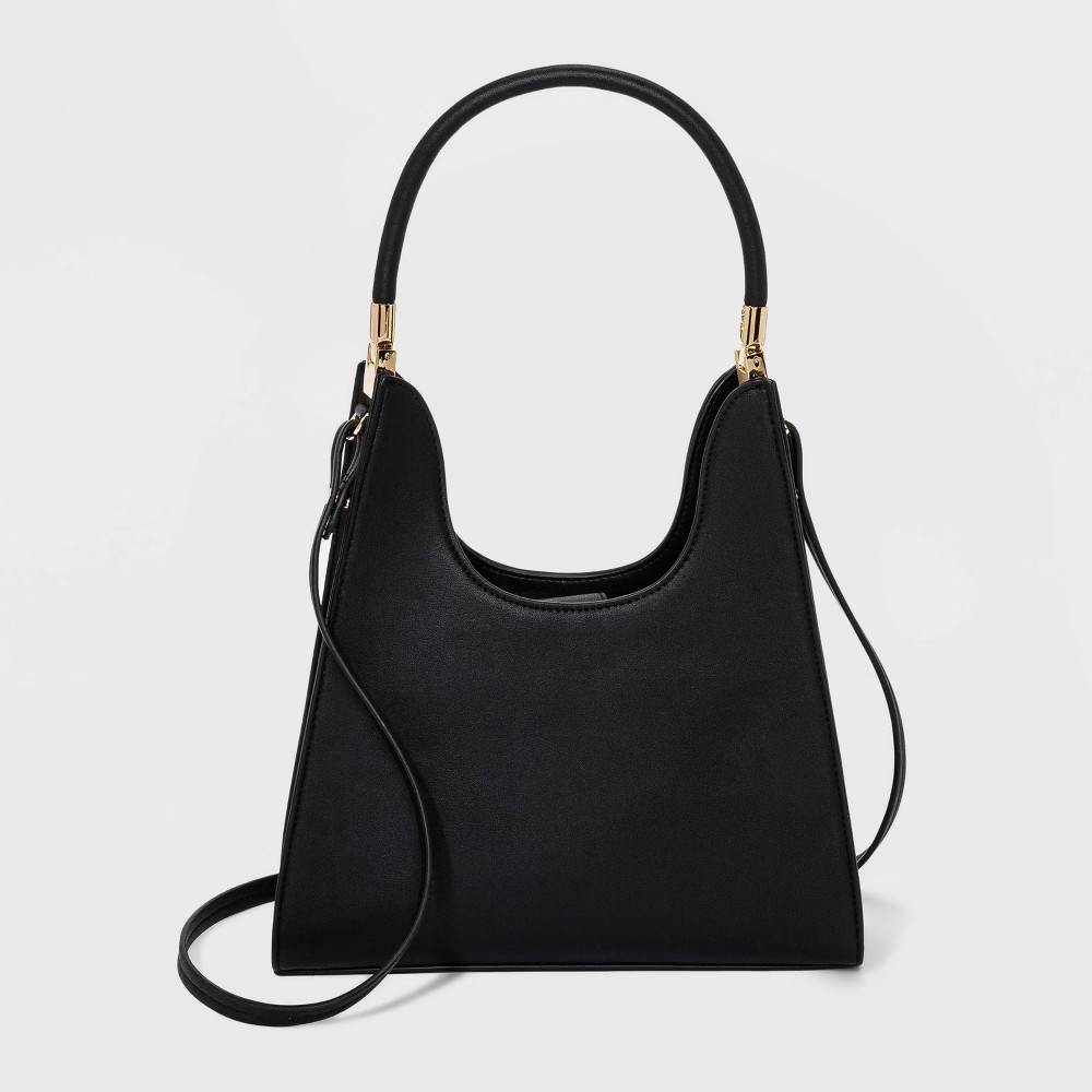 Trapezoid Magnetic Closure Mini Satchel Handbag - A New Day Black | Target