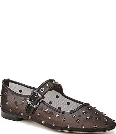 Sam Edelman Michaela Shine Rhinestone Embellished Mesh Mary Jane Flats - 9.5 | Dillard's