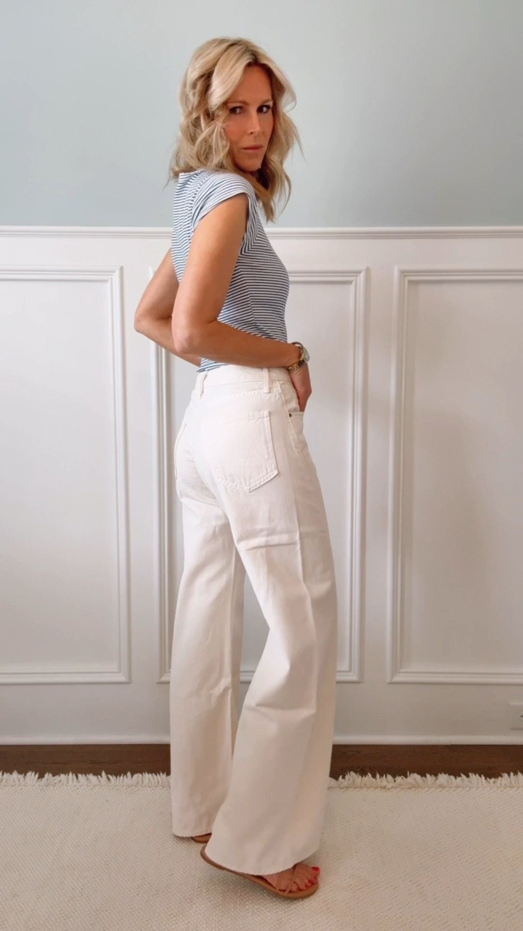  Viral MOTHER wide leg denim in ecru

#LTKOver40 #LTKootd #LTKmomlife
