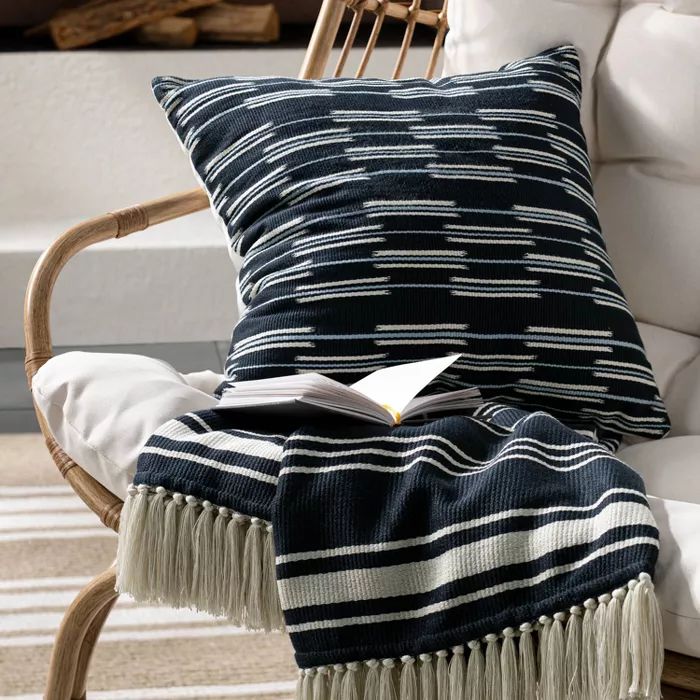Woven Throw Blanket Navy - Threshold™ designed with Studio McGee | Target
