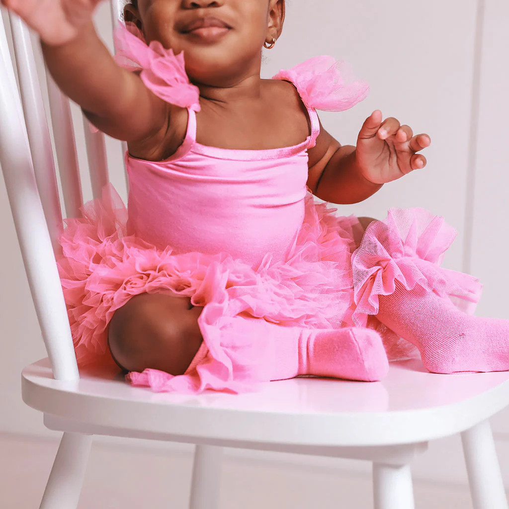 Solid Tulle Pink Toddler Ruffled Tulle Bummies | Cruisin' Pink | Posh Peanut