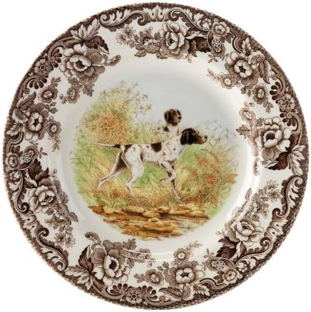 Spode Woodland Hunting Dogs Flat Coated Pointer Dinner Plate | Amazon (US)