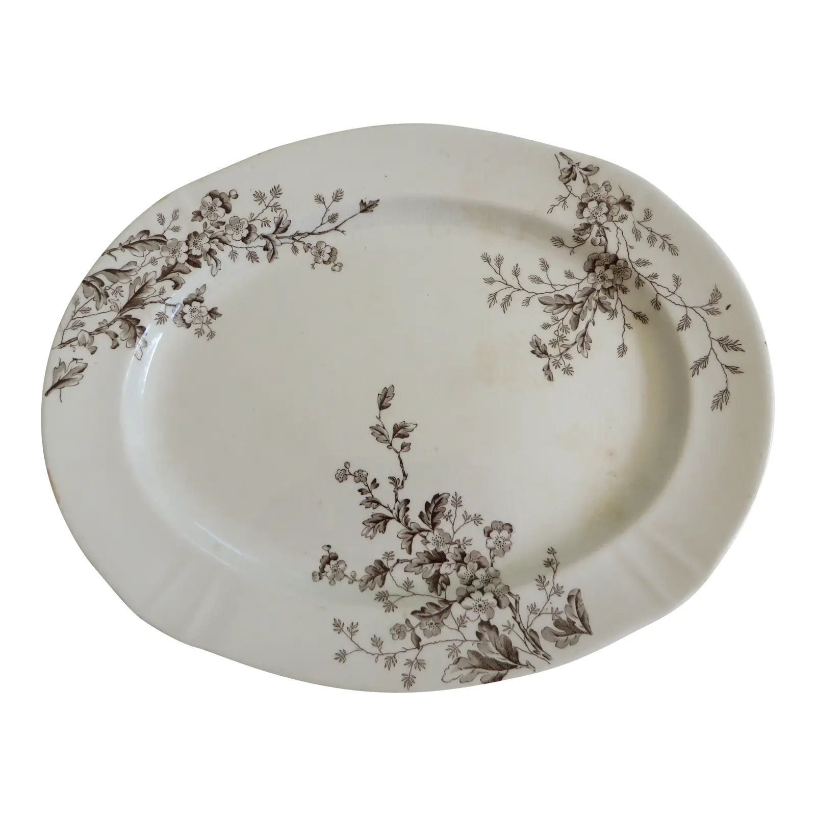 Antique Transfer Small Oval Platter by Alfred Meakin England | Chairish