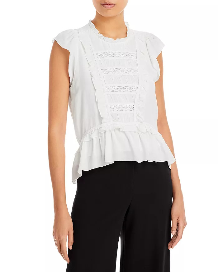 Ruffle Trim Flutter Sleeve Top - 100% Exclusive | Bloomingdale's (US)