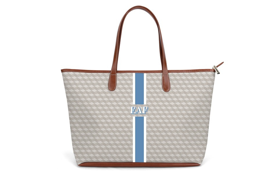 St. Anne Zippered Tote - Monogram Stripe | Barrington Gifts