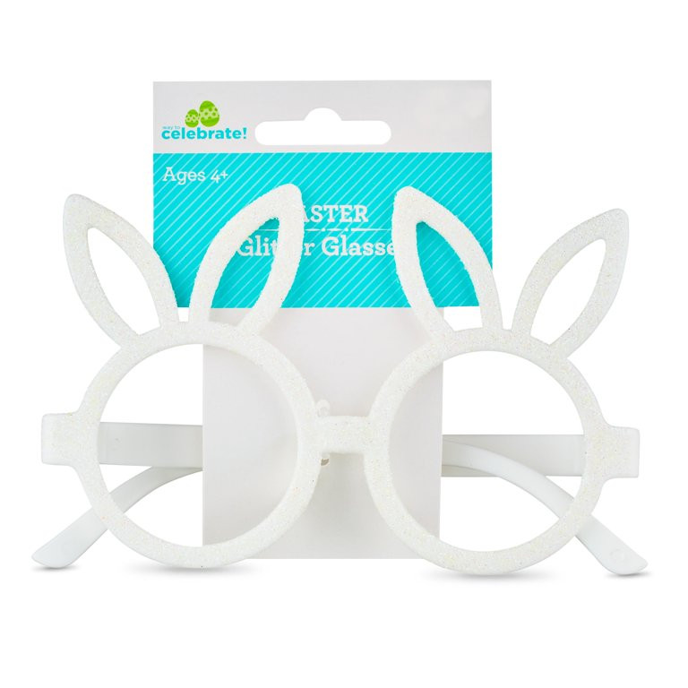 Easter White Glitter Bunny Glasses, by Way To Celebrate | Walmart (US)