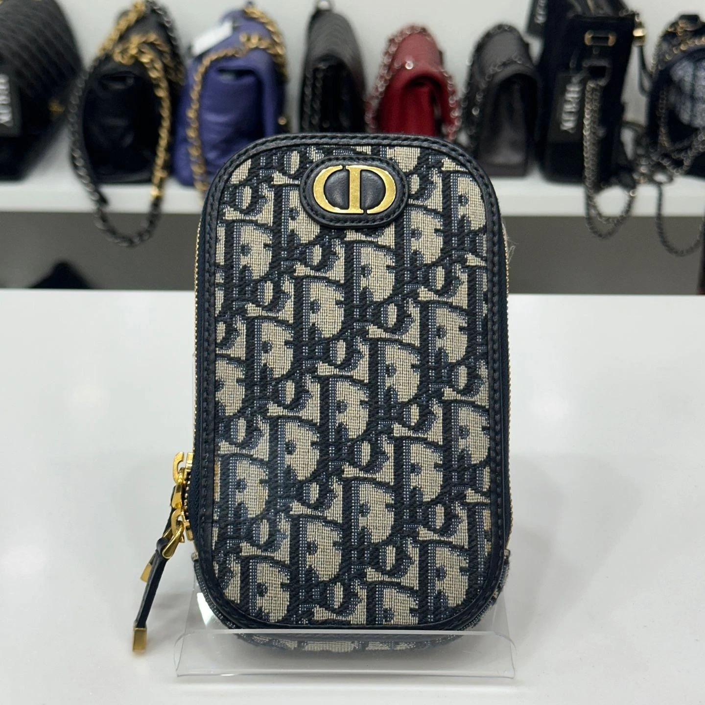 Dior 30 Montaigne Phone Holder Mini Chain Bag 2114 124776088 | eBay US
