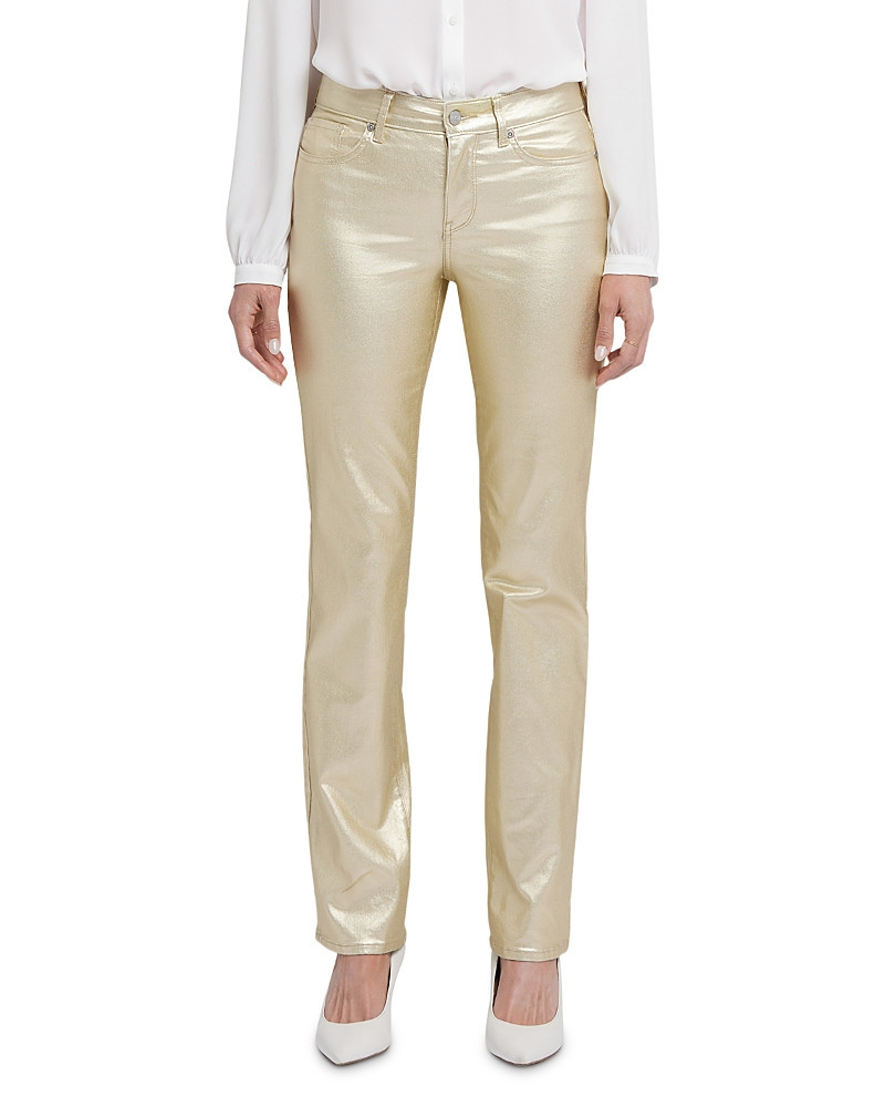 Nydj Marilyn Straight Leg Jeans in Gold Coated | Bloomingdale's (US)