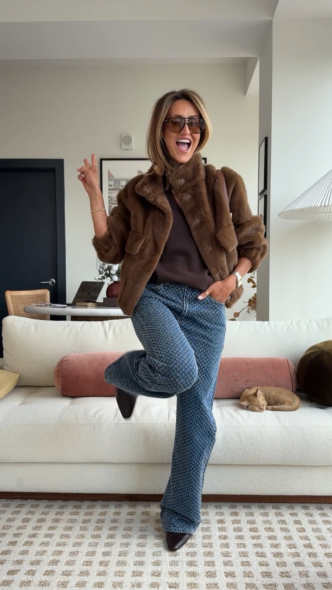 Day 2 of 5 Nordstrom sale outfit 🤎 obsessed w this faux fur bomber jacket! 

Comment SHOP and I’ll send you a DM with all of the links to shop ✨ you can always check my stories for direct links, highlights or shop via link in my bio! 

Cashmere vest, faux fur bomber jacket, texture baggy jeans, pointy booties, yellow lens aviator sunnies, chic fall outfit, Nordstrom sale finds 

#LTKSaleAlert #LTKStyleTip #LTKShoeCrush