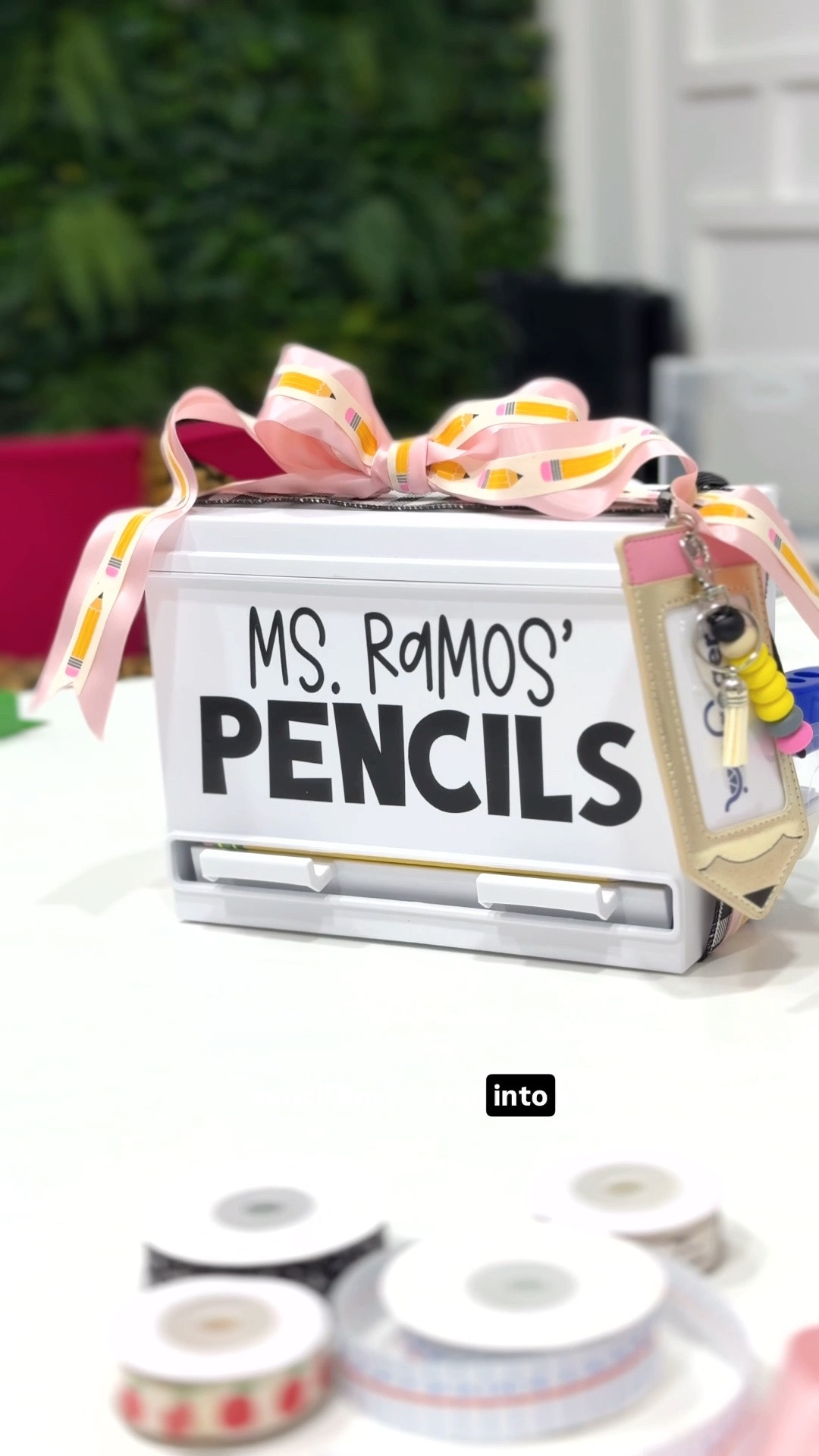 $5 pencil box turned into a thoughtful & practical teacher gift