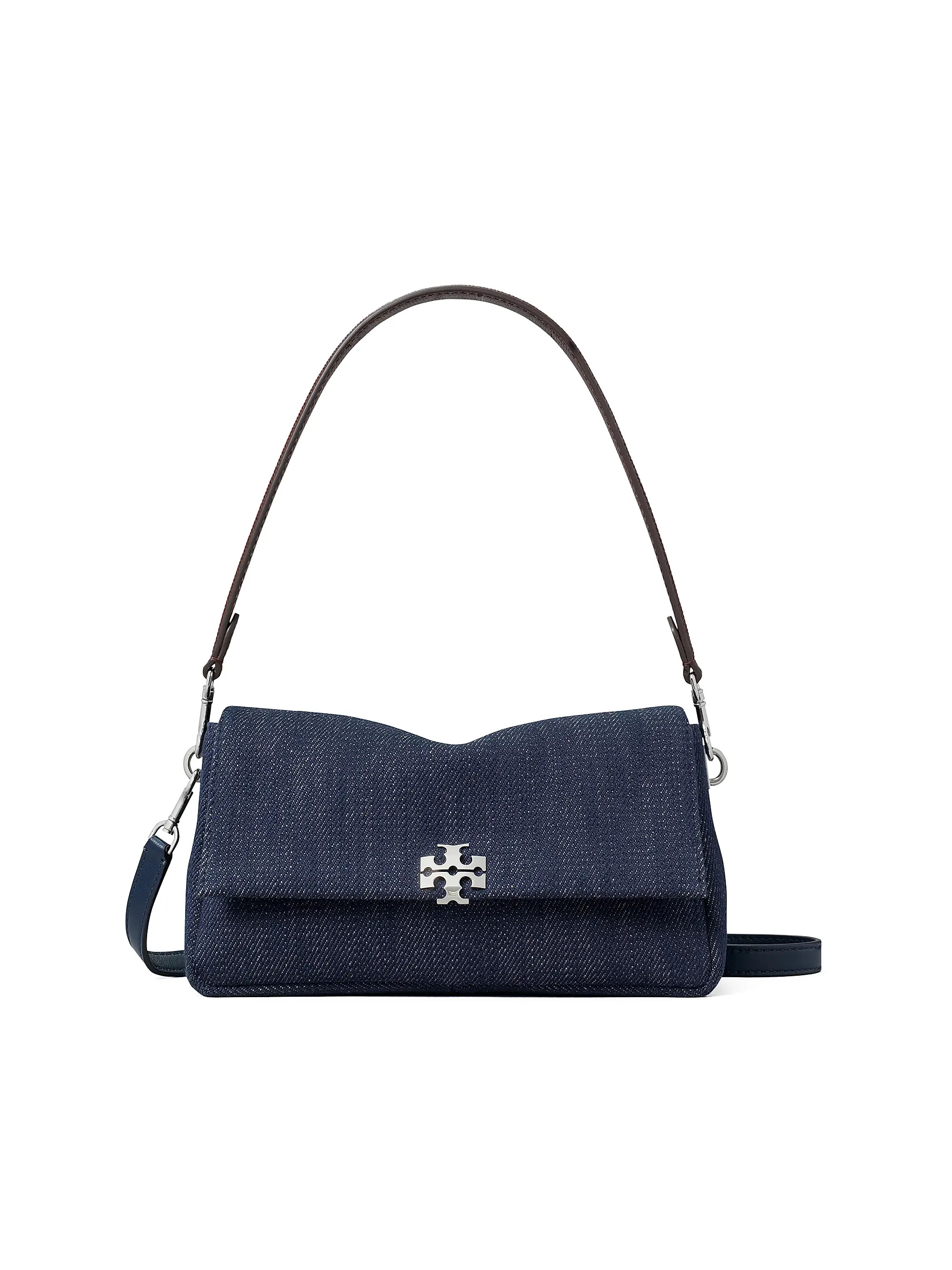 Tory Burch Charlie Small Denim Shoulder Bag | Saks Fifth Avenue | Saks Fifth Avenue