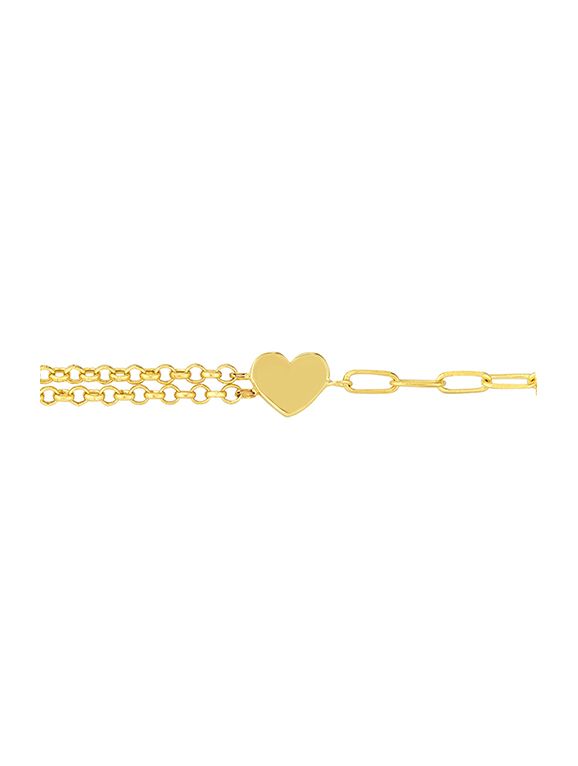 50/50 Bracelet with Heart | Lillian M. Collection