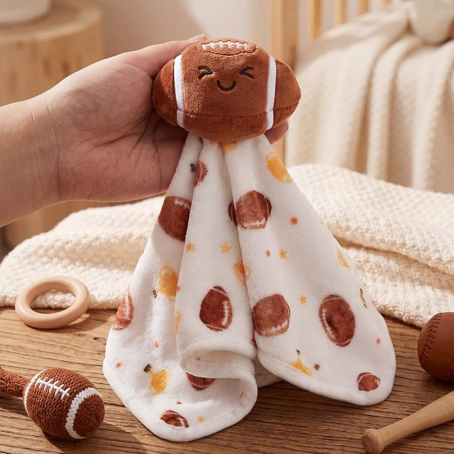 Moukeren 11 Inch Plush Football Baby Lovey, Football Blanket for Baby, Soft Security Throw Blanke... | Amazon (US)