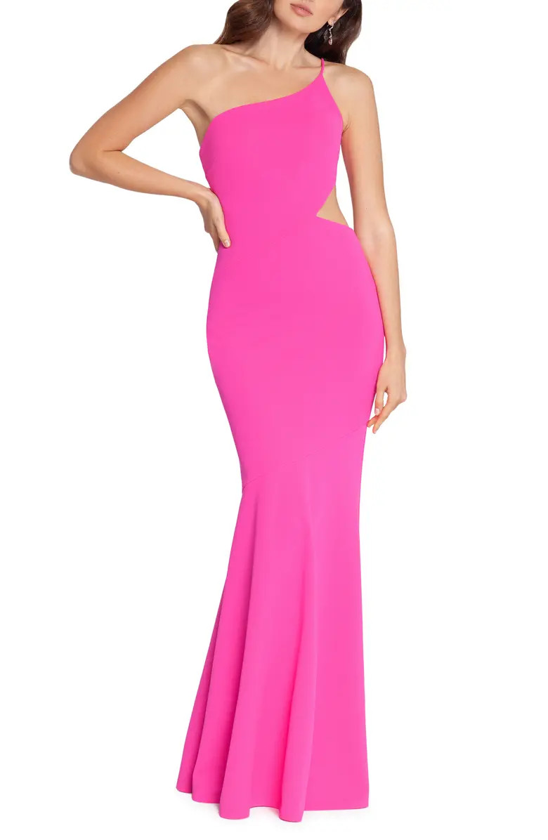 Cutout One-Shoulder Crepe Gown | Nordstrom