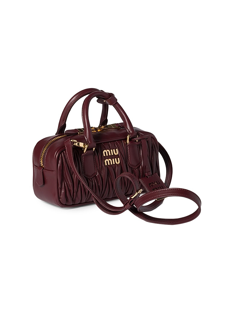 Women's Arcadie Matelassé Nappa Leather Top Handle Bag - Dark Red | Saks Fifth Avenue